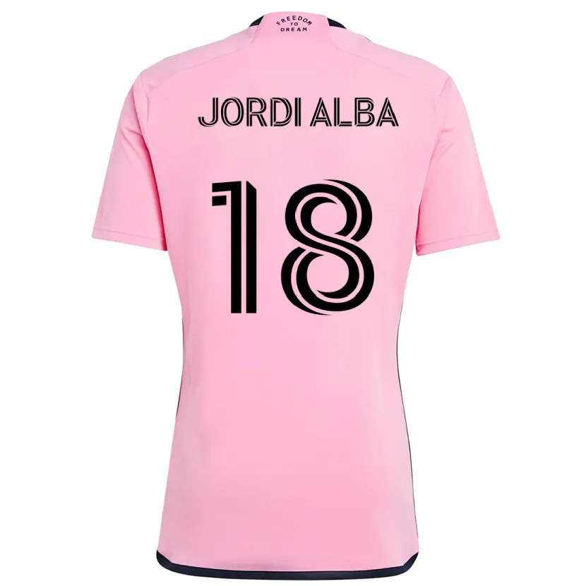 Danxen Dzieci Jordi Alba #18 Różowy Domowa Koszulka 2024/25 Koszulki Klubowe