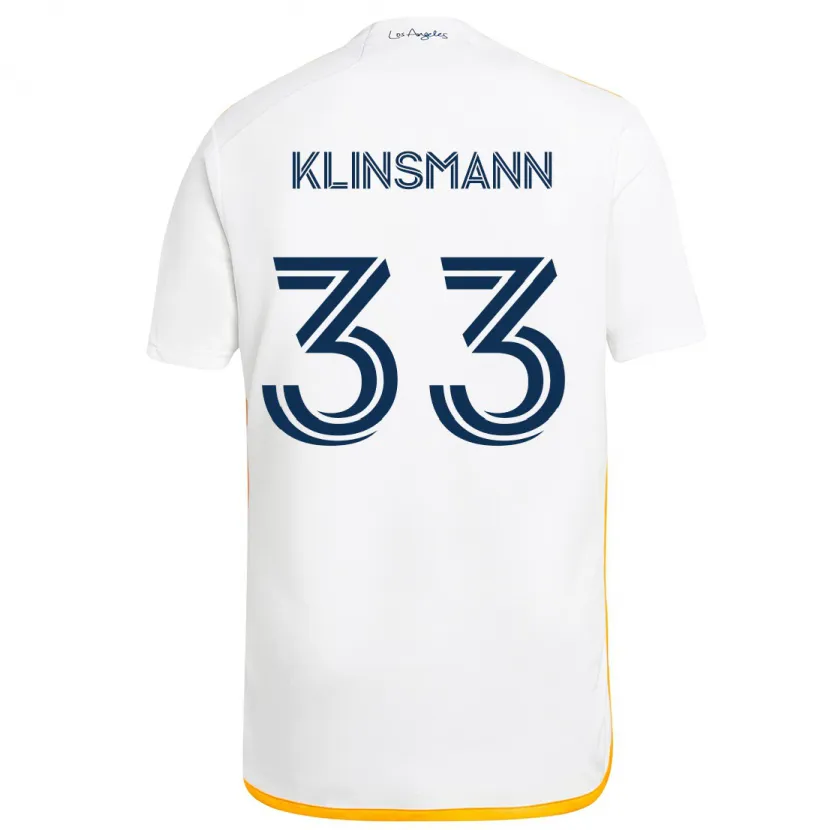 Danxen Dzieci Jonathan Klinsmann #33 Biało Żółty Domowa Koszulka 2024/25 Koszulki Klubowe