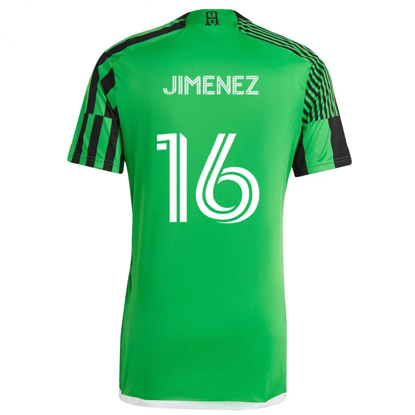 Danxen Dzieci Héctor Jiménez #16 Zielony Czarny Domowa Koszulka 2024/25 Koszulki Klubowe