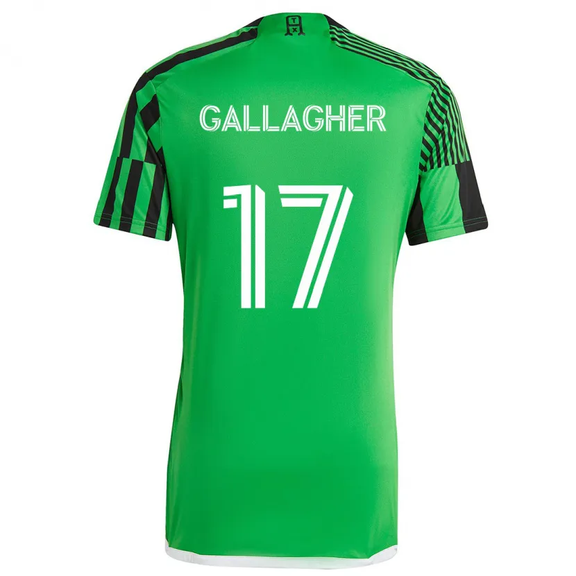 Danxen Dzieci Jon Gallagher #17 Zielony Czarny Domowa Koszulka 2024/25 Koszulki Klubowe