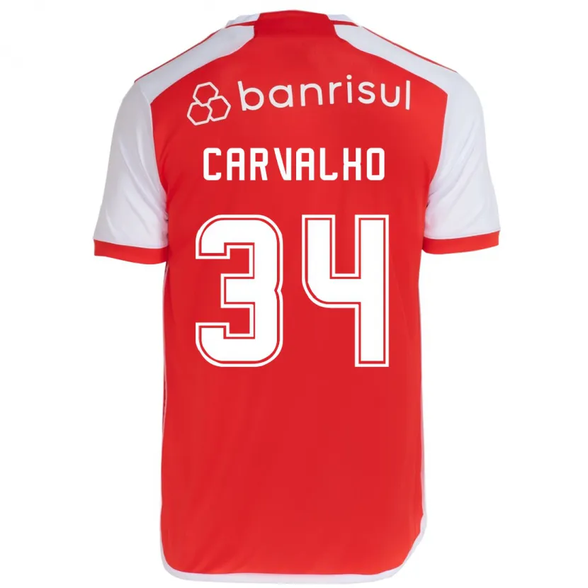 Danxen Dzieci Gabriel Carvalho #34 Czerwono-Biały Domowa Koszulka 2024/25 Koszulki Klubowe