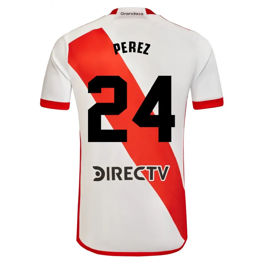 Danxen Dzieci Enzo Pérez #24 Biało - Czerwony Domowa Koszulka 2024/25 Koszulki Klubowe