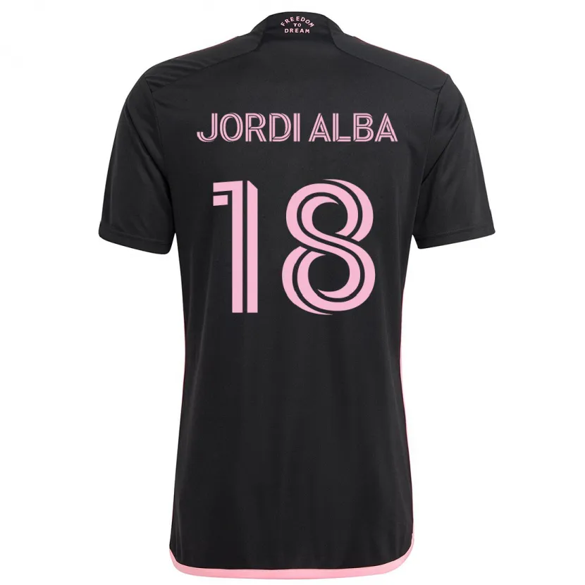 Danxen Dzieci Jordi Alba #18 Czarny Wyjazdowa Koszulka 2024/25 Koszulki Klubowe