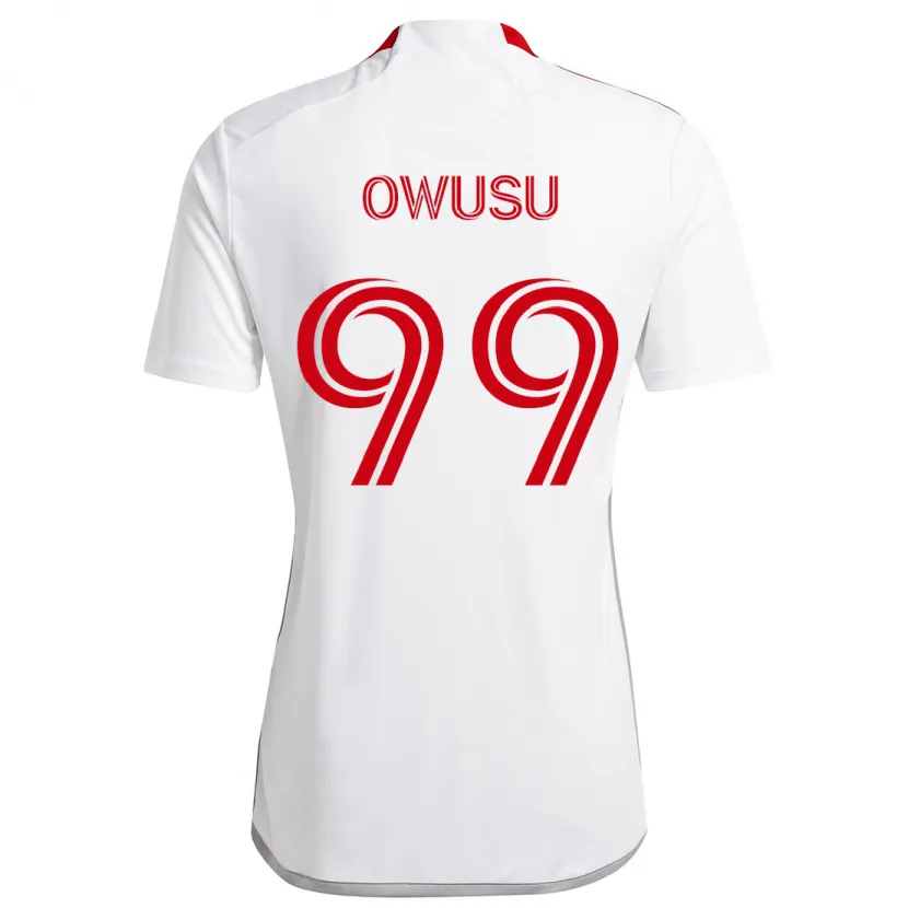 Danxen Dzieci Prince Osei Owusu #99 Biało - Czerwony Wyjazdowa Koszulka 2024/25 Koszulki Klubowe