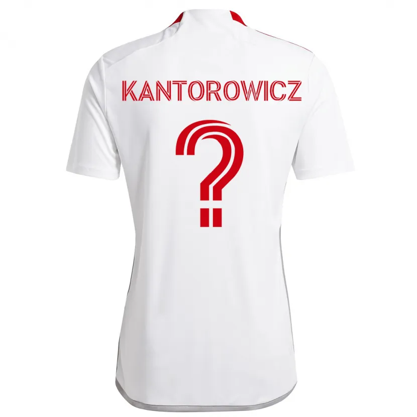 Danxen Dzieci Dominic Kantorowicz #0 Biało - Czerwony Wyjazdowa Koszulka 2024/25 Koszulki Klubowe