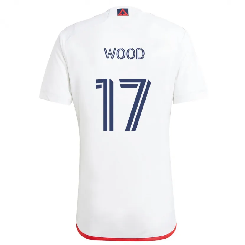 Danxen Dzieci Bobby Wood #17 Biało - Czerwony Wyjazdowa Koszulka 2024/25 Koszulki Klubowe