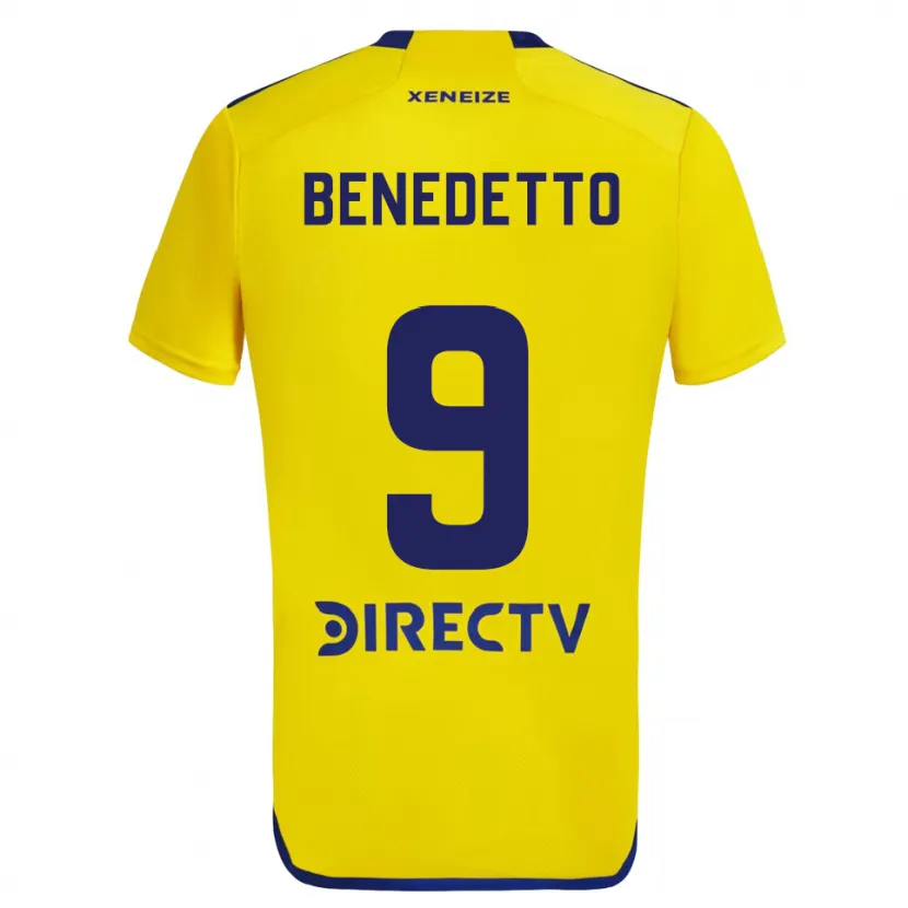 Danxen Dzieci Darío Benedetto #9 Yellow Blue Wyjazdowa Koszulka 2024/25 Koszulki Klubowe