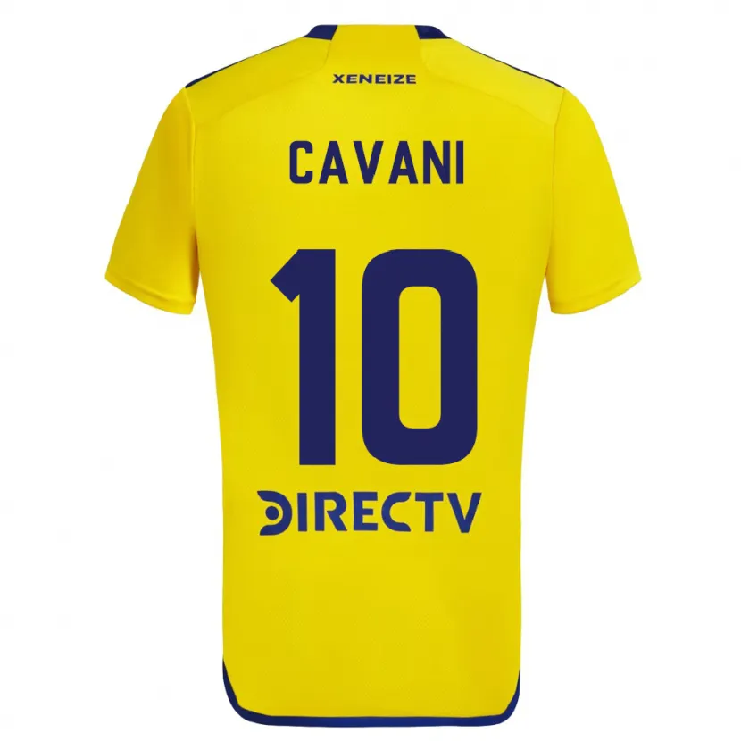 Danxen Dzieci Edinson Cavani #10 Yellow Blue Wyjazdowa Koszulka 2024/25 Koszulki Klubowe