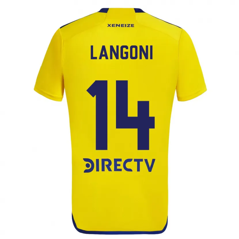 Danxen Dzieci Luca Langoni #14 Yellow Blue Wyjazdowa Koszulka 2024/25 Koszulki Klubowe