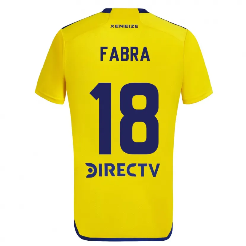 Danxen Dzieci Frank Fabra #18 Yellow Blue Wyjazdowa Koszulka 2024/25 Koszulki Klubowe