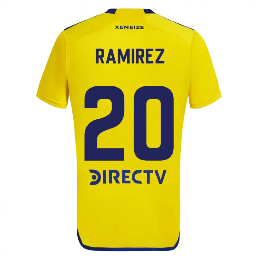 Danxen Dzieci Juan Ramírez #20 Yellow Blue Wyjazdowa Koszulka 2024/25 Koszulki Klubowe