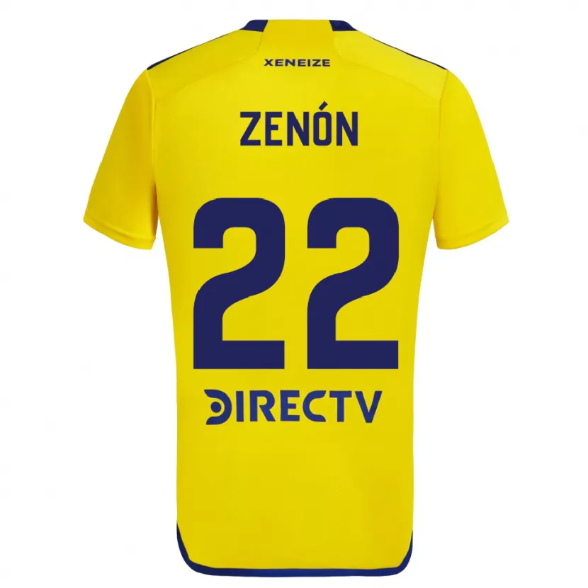 Danxen Dzieci Kevin Zenón #22 Yellow Blue Wyjazdowa Koszulka 2024/25 Koszulki Klubowe