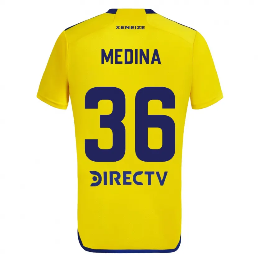 Danxen Dzieci Cristian Medina #36 Yellow Blue Wyjazdowa Koszulka 2024/25 Koszulki Klubowe