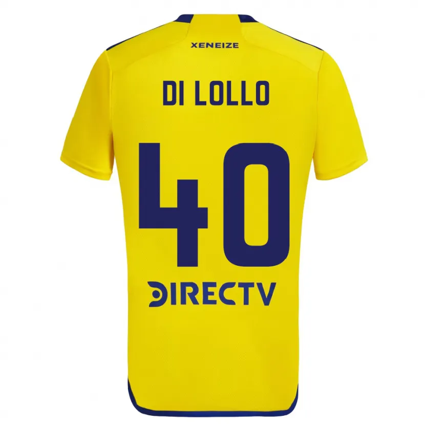 Danxen Dzieci Lautaro Di Lollo #40 Yellow Blue Wyjazdowa Koszulka 2024/25 Koszulki Klubowe