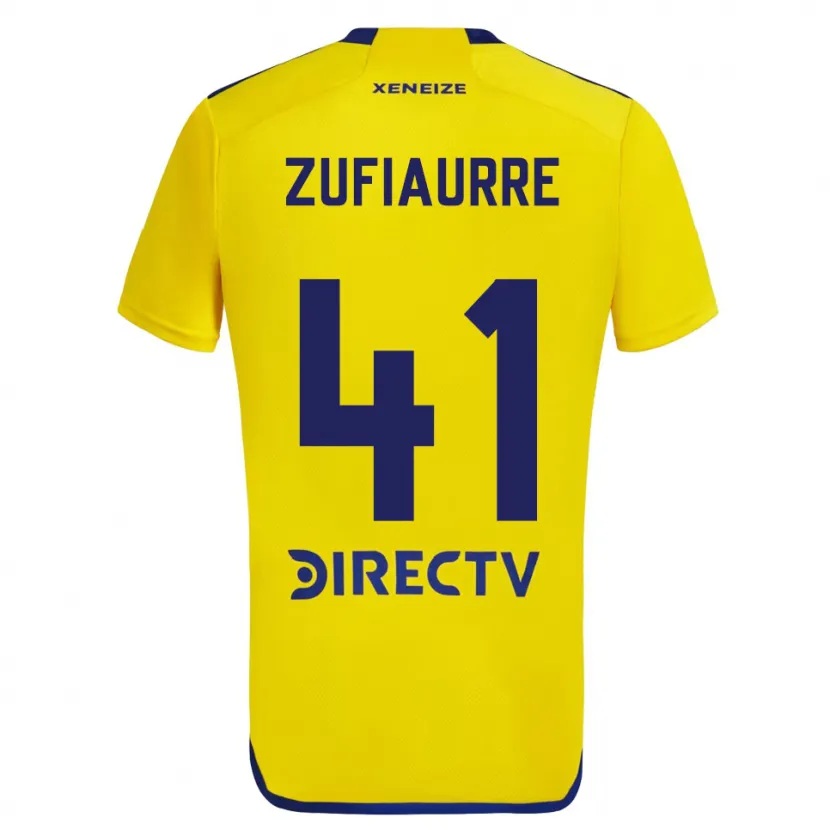 Danxen Dzieci Iker Zufiaurre #41 Yellow Blue Wyjazdowa Koszulka 2024/25 Koszulki Klubowe