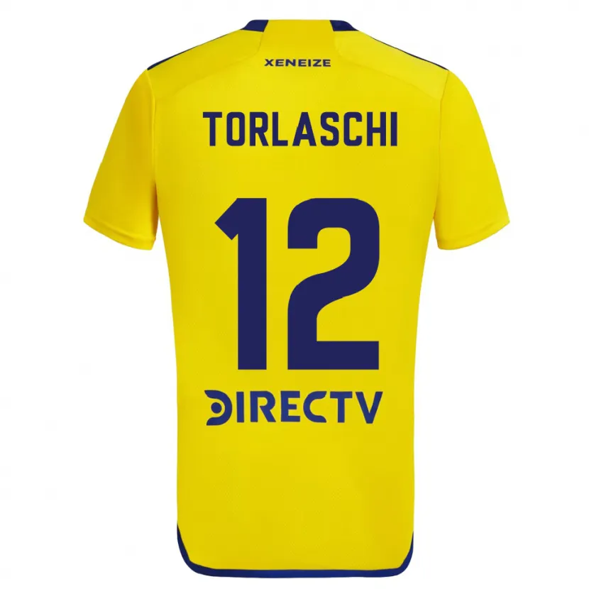 Danxen Dzieci Lucas Torlaschi #12 Yellow Blue Wyjazdowa Koszulka 2024/25 Koszulki Klubowe