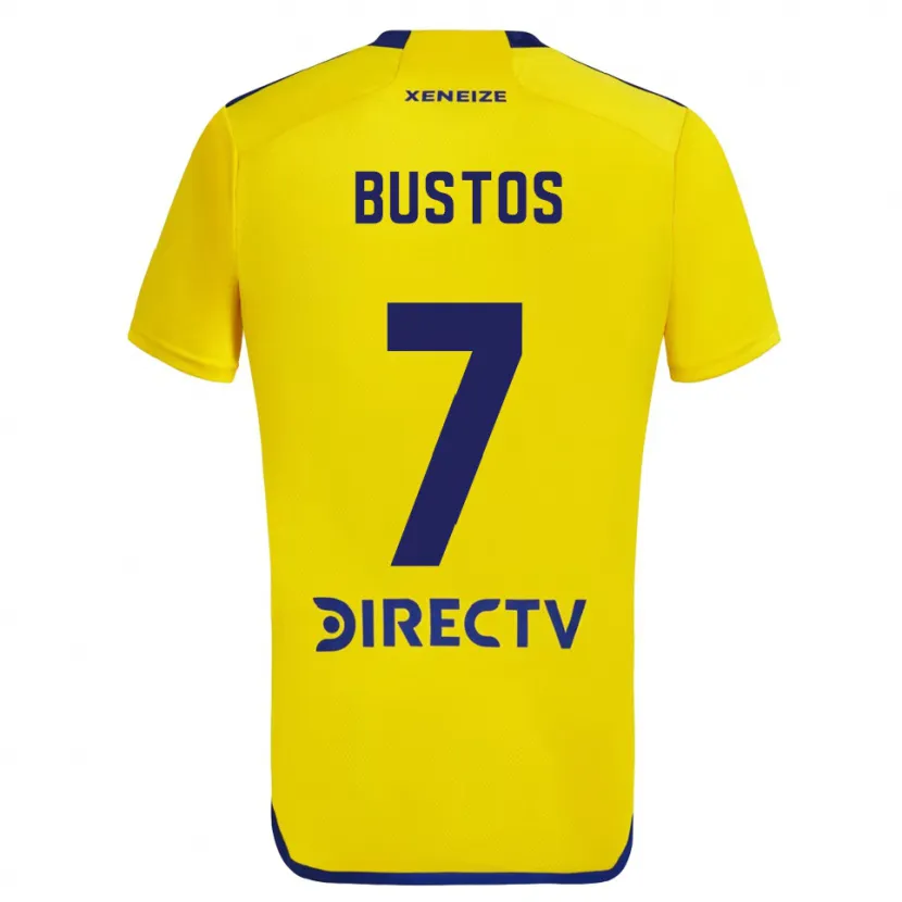 Danxen Dzieci Tomás Bustos #7 Yellow Blue Wyjazdowa Koszulka 2024/25 Koszulki Klubowe