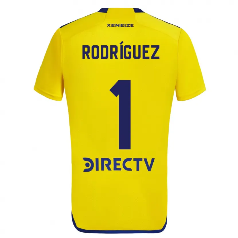 Danxen Dzieci Fernando Rodríguez #1 Yellow Blue Wyjazdowa Koszulka 2024/25 Koszulki Klubowe