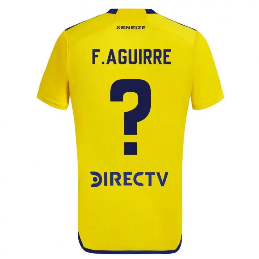 Danxen Dzieci Federico Aguirre #0 Yellow Blue Wyjazdowa Koszulka 2024/25 Koszulki Klubowe