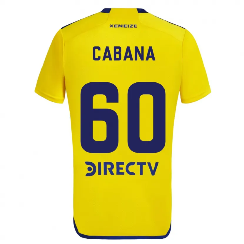 Danxen Dzieci Juan Pablo Cabaña #60 Yellow Blue Wyjazdowa Koszulka 2024/25 Koszulki Klubowe