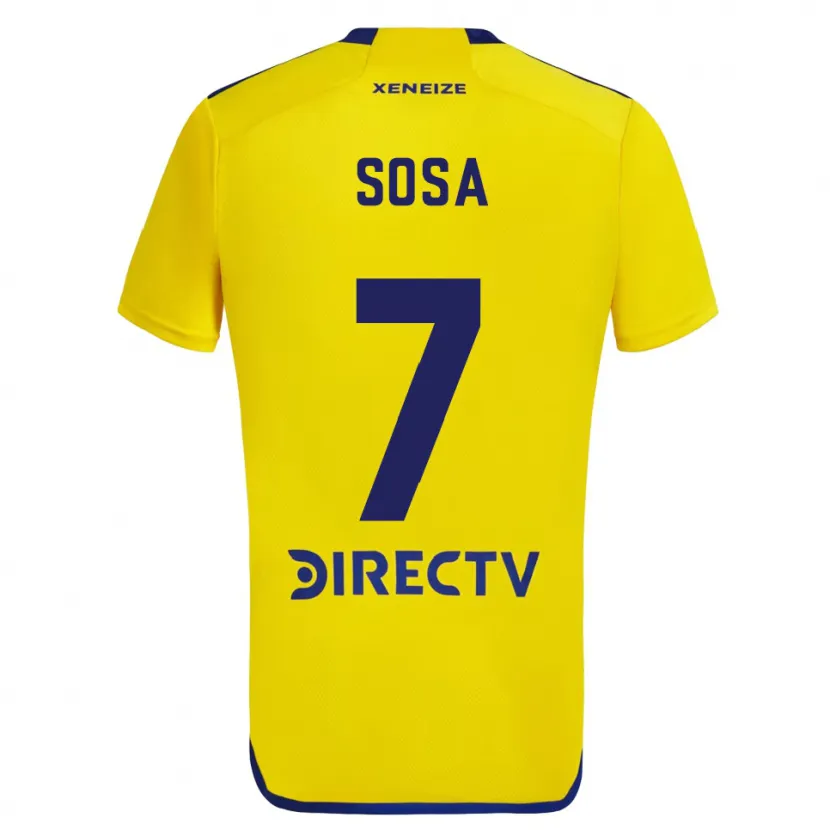 Danxen Dzieci Elián Sosa #7 Yellow Blue Wyjazdowa Koszulka 2024/25 Koszulki Klubowe