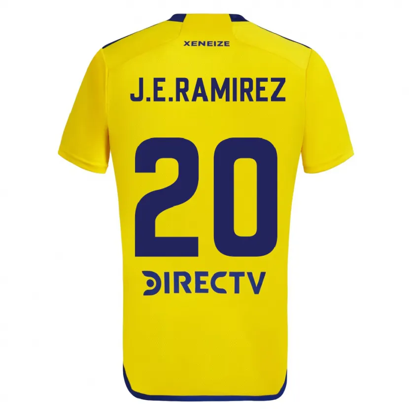 Danxen Dzieci Juan Edgardo Ramirez #20 Yellow Blue Wyjazdowa Koszulka 2024/25 Koszulki Klubowe