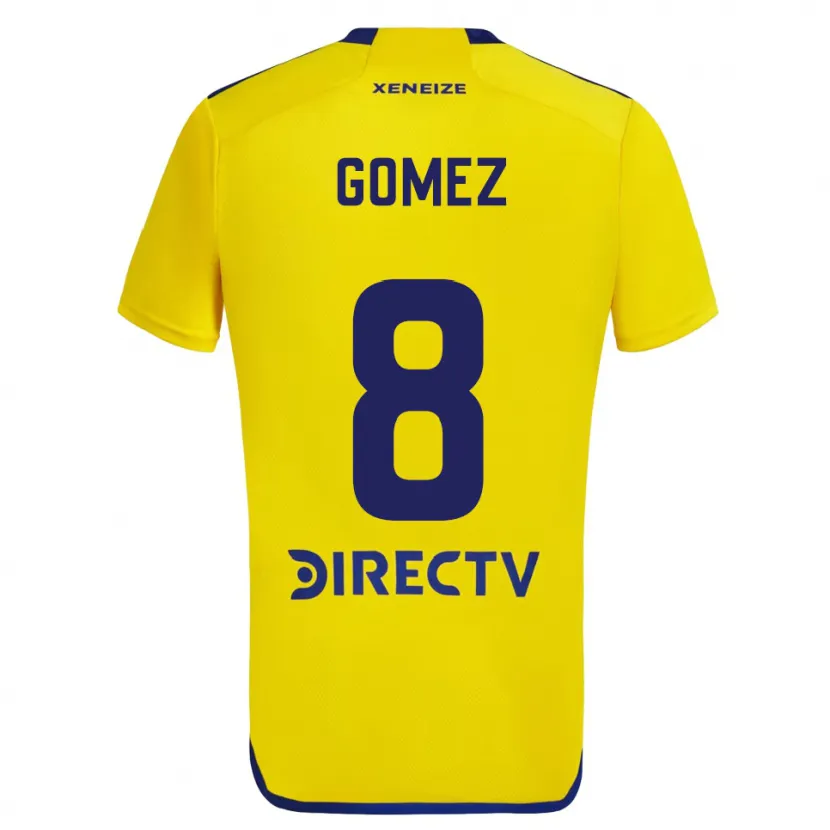 Danxen Dzieci Camila Gomez Ares #8 Yellow Blue Wyjazdowa Koszulka 2024/25 Koszulki Klubowe