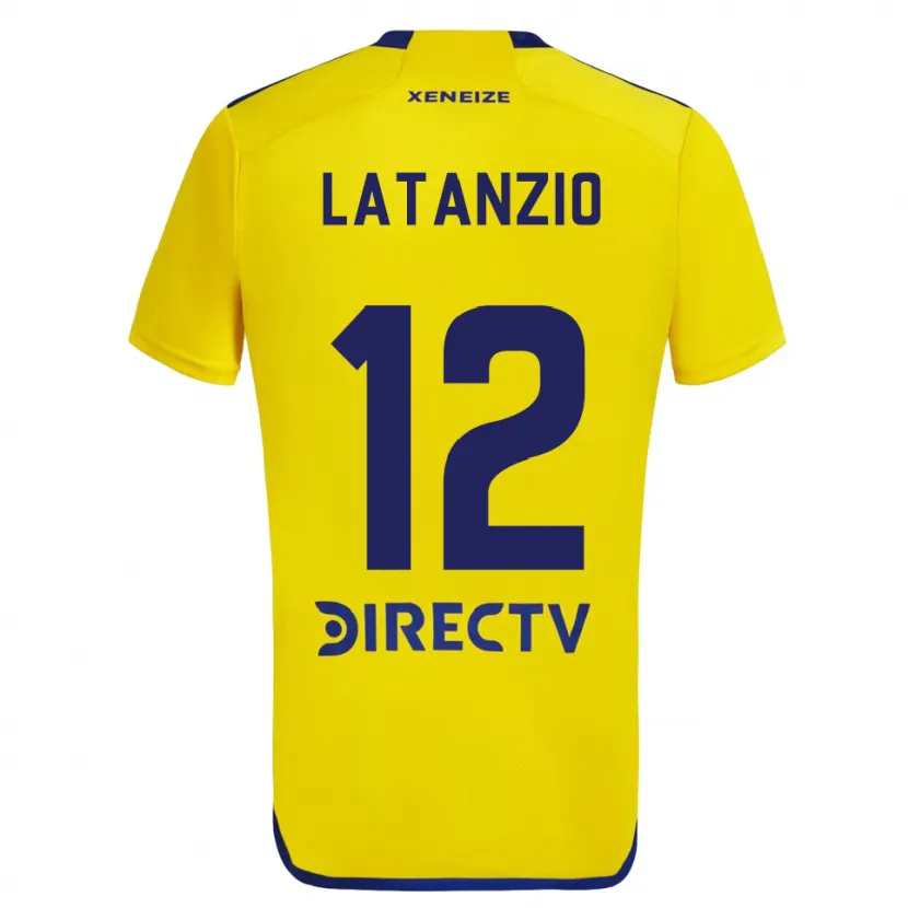 Danxen Dzieci Florencia Latanzio #12 Yellow Blue Wyjazdowa Koszulka 2024/25 Koszulki Klubowe