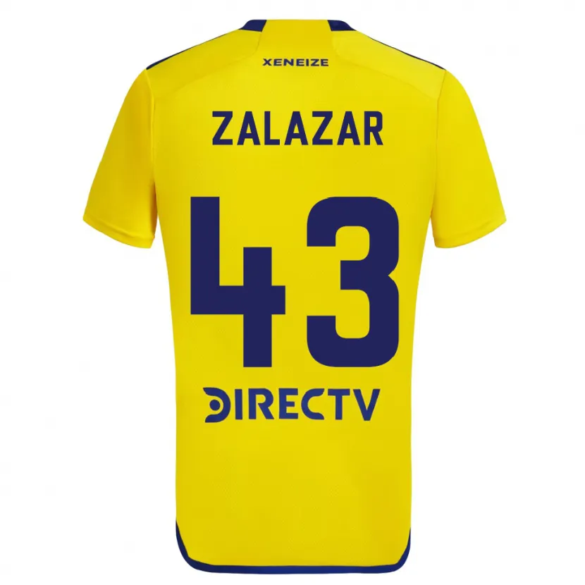 Danxen Dzieci Maximiliano Zalazar #43 Yellow Blue Wyjazdowa Koszulka 2024/25 Koszulki Klubowe