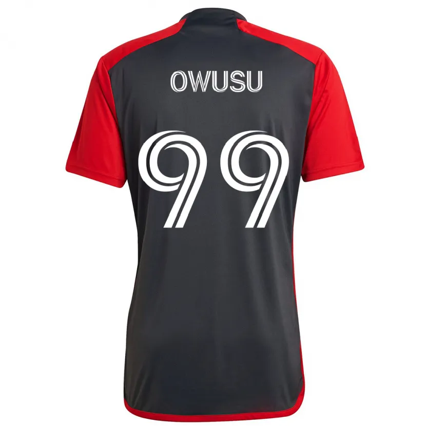 Danxen Męski Prince Osei Owusu #99 Szary Czerwony Domowa Koszulka 2024/25 Koszulki Klubowe