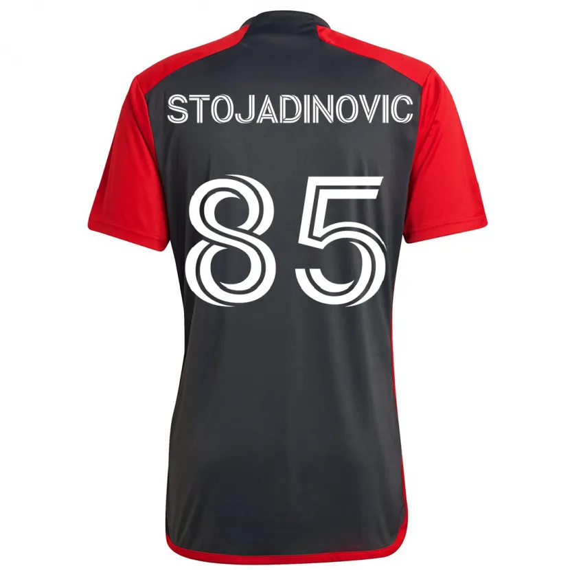 Danxen Męski Marko Stojadinovic #85 Szary Czerwony Domowa Koszulka 2024/25 Koszulki Klubowe