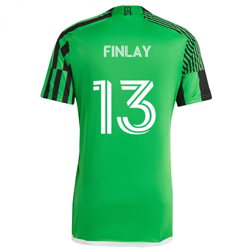 Danxen Męski Ethan Finlay #13 Zielony Czarny Domowa Koszulka 2024/25 Koszulki Klubowe