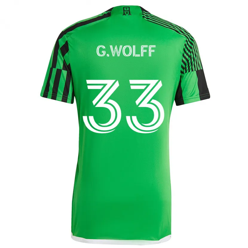 Danxen Męski Gavin Wolff #33 Zielony Czarny Domowa Koszulka 2024/25 Koszulki Klubowe