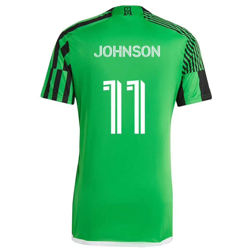 Danxen Męski Emmanuel Johnson #11 Zielony Czarny Domowa Koszulka 2024/25 Koszulki Klubowe