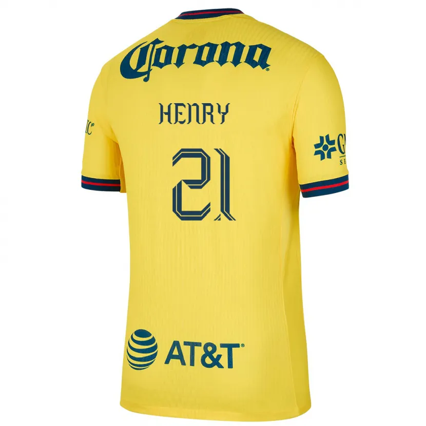 Danxen Męski Henry Martín #21 Yellow Blue Domowa Koszulka 2024/25 Koszulki Klubowe