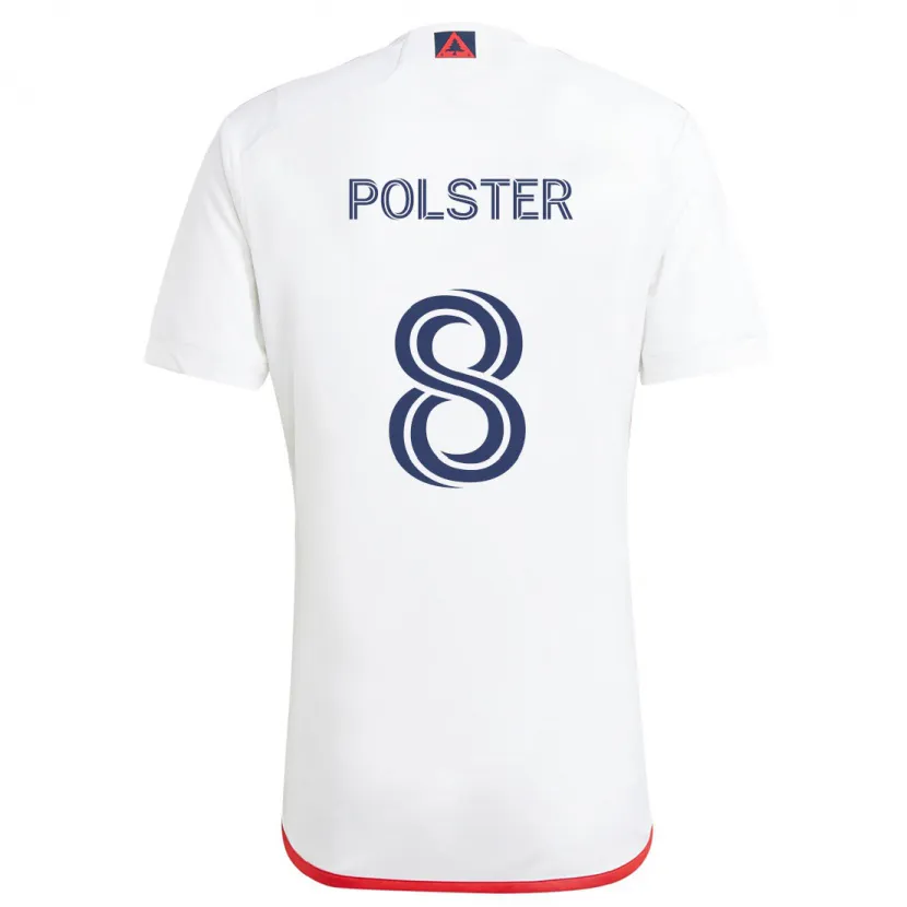 Danxen Męski Matt Polster #8 Biało - Czerwony Wyjazdowa Koszulka 2024/25 Koszulki Klubowe