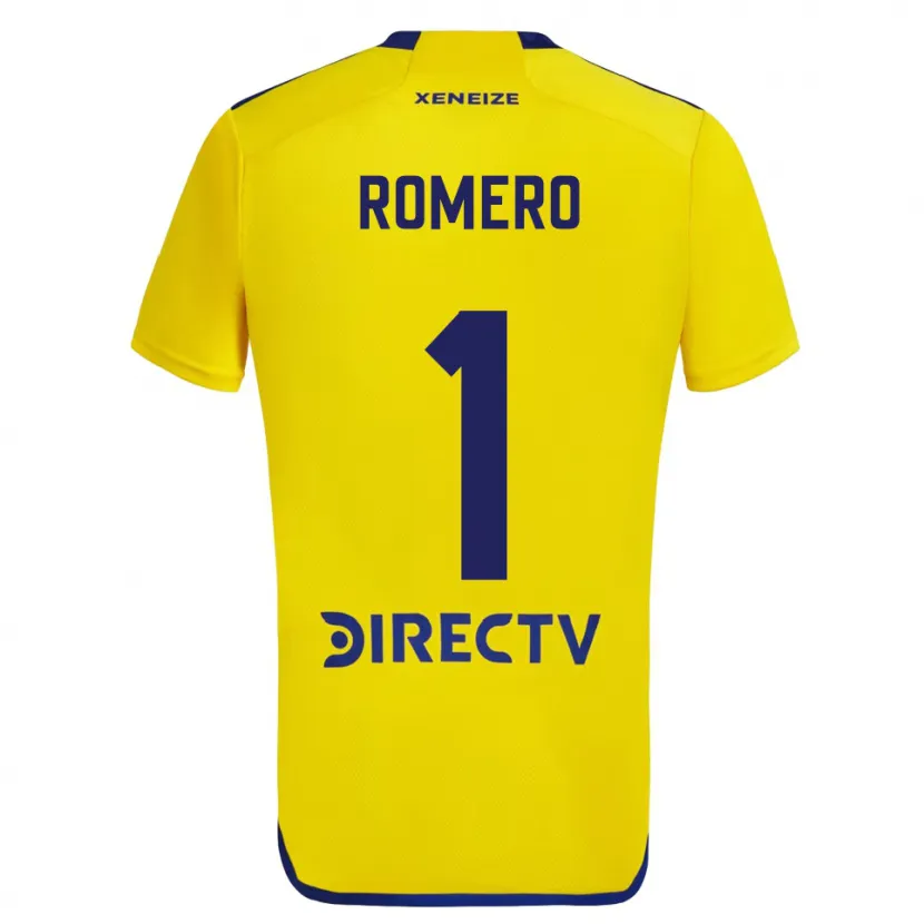 Danxen Męski Sergio Romero #1 Yellow Blue Wyjazdowa Koszulka 2024/25 Koszulki Klubowe