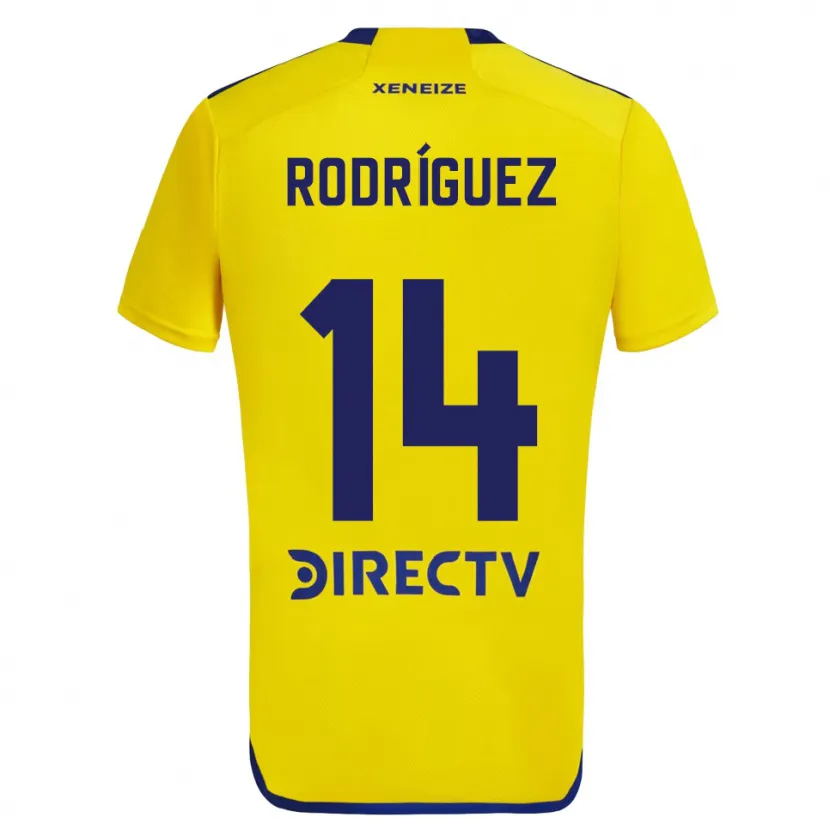 Danxen Męski Isaías Rodríguez #14 Yellow Blue Wyjazdowa Koszulka 2024/25 Koszulki Klubowe