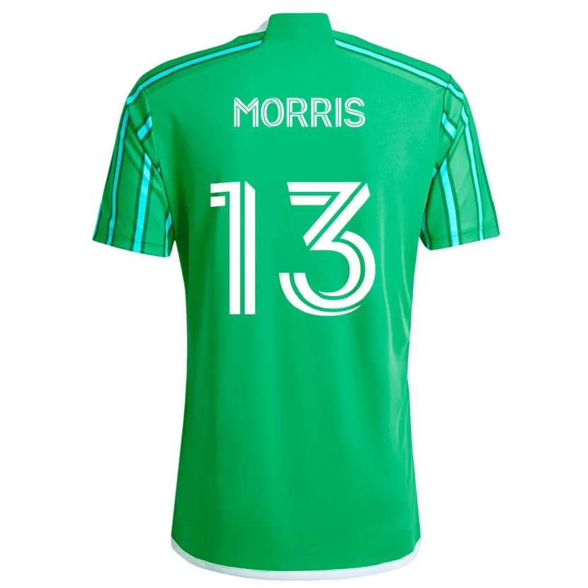 Danxen Kobiety Jordan Morris #13 Zielony Biały Domowa Koszulka 2024/25 Koszulki Klubowe