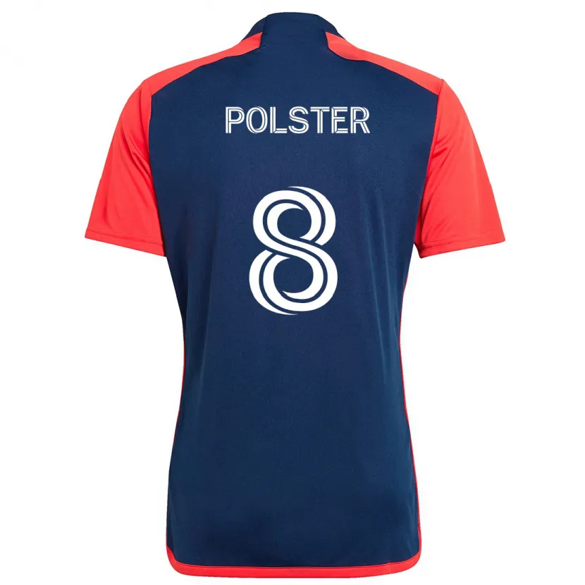 Danxen Kobiety Matt Polster #8 Niebieski Czerwony Domowa Koszulka 2024/25 Koszulki Klubowe