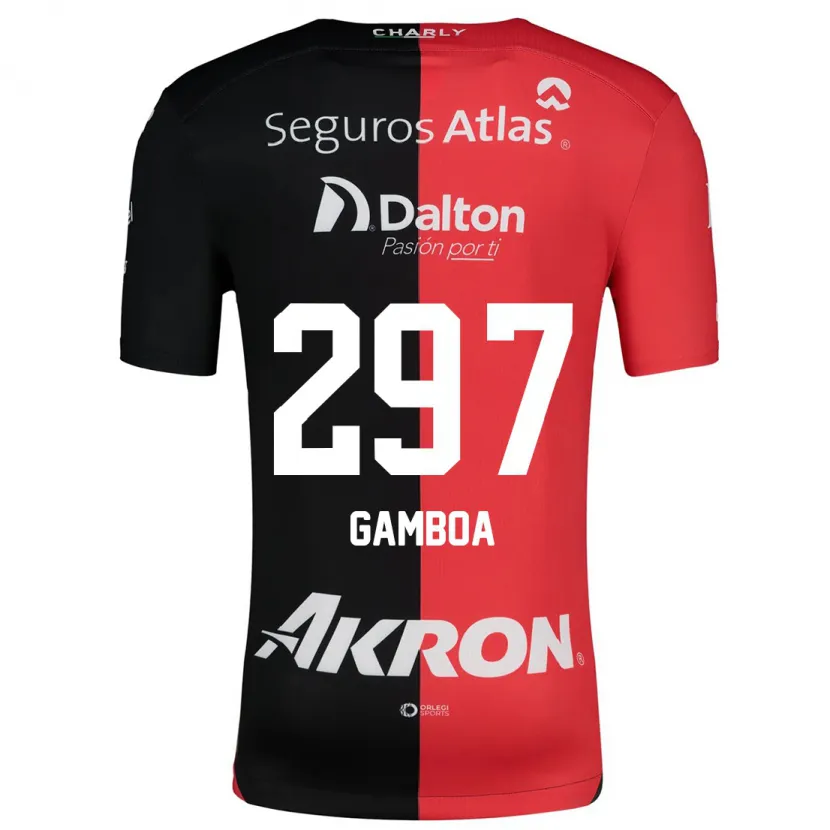 Danxen Kobiety Luis Gamboa #297 Czerwony Czarny Domowa Koszulka 2024/25 Koszulki Klubowe