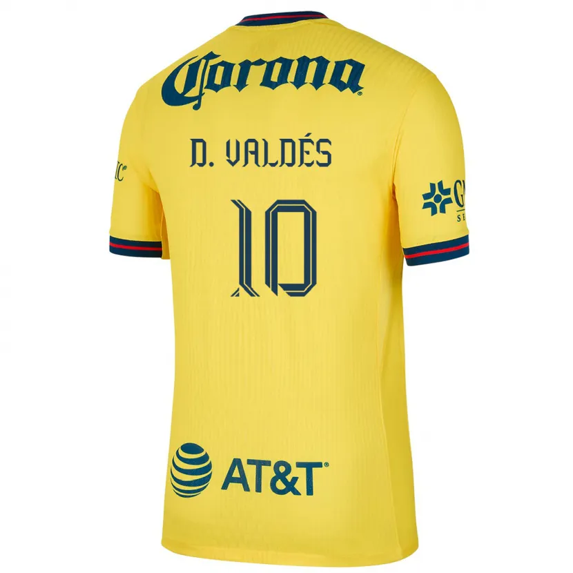 Danxen Kobiety Diego Valdés #10 Yellow Blue Domowa Koszulka 2024/25 Koszulki Klubowe