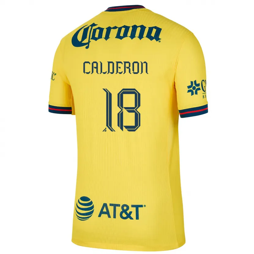 Danxen Kobiety Cristian Calderón #18 Yellow Blue Domowa Koszulka 2024/25 Koszulki Klubowe