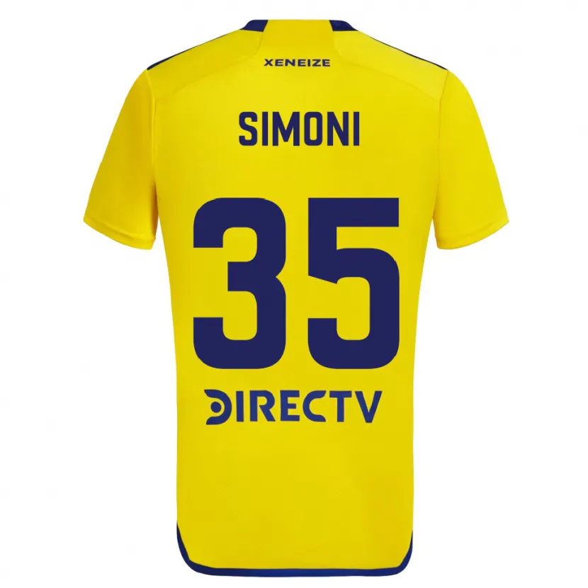 Danxen Kobiety Valentino Simoni #35 Yellow Blue Wyjazdowa Koszulka 2024/25 Koszulki Klubowe