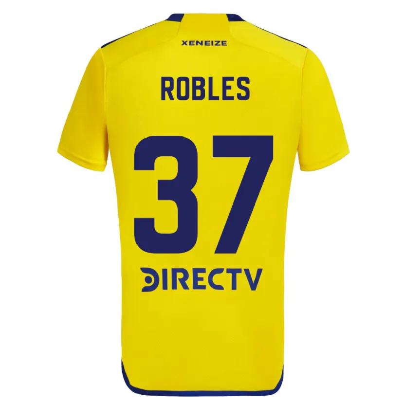 Danxen Kobiety Sebastián Díaz Robles #37 Yellow Blue Wyjazdowa Koszulka 2024/25 Koszulki Klubowe