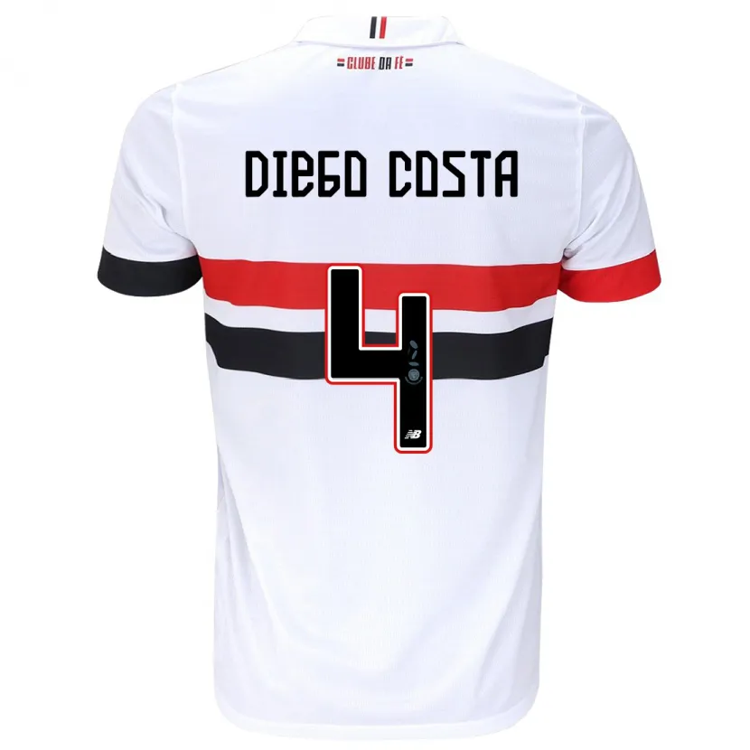 Danxen Dzieci Diego Costa #4 Biały Czerwony Czarny Domowa Koszulka 2024/25 Koszulki Klubowe