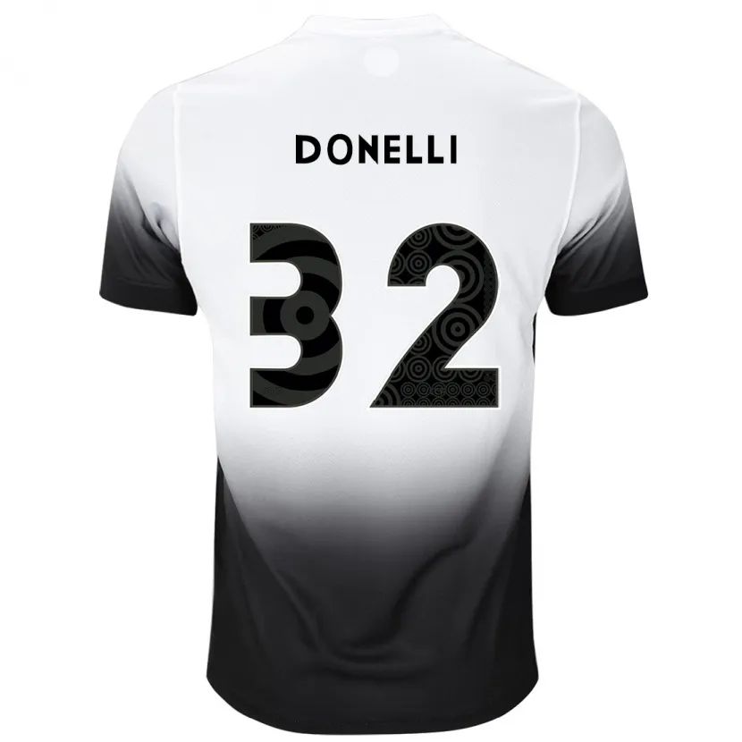 Danxen Dzieci Matheus Donelli #32 Biało-Czarny Domowa Koszulka 2024/25 Koszulki Klubowe