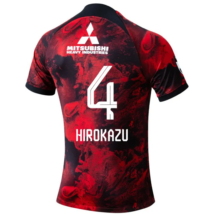 Danxen Dzieci Hirokazu Ishihara #4 Czerwony Czarny Domowa Koszulka 2024/25 Koszulki Klubowe