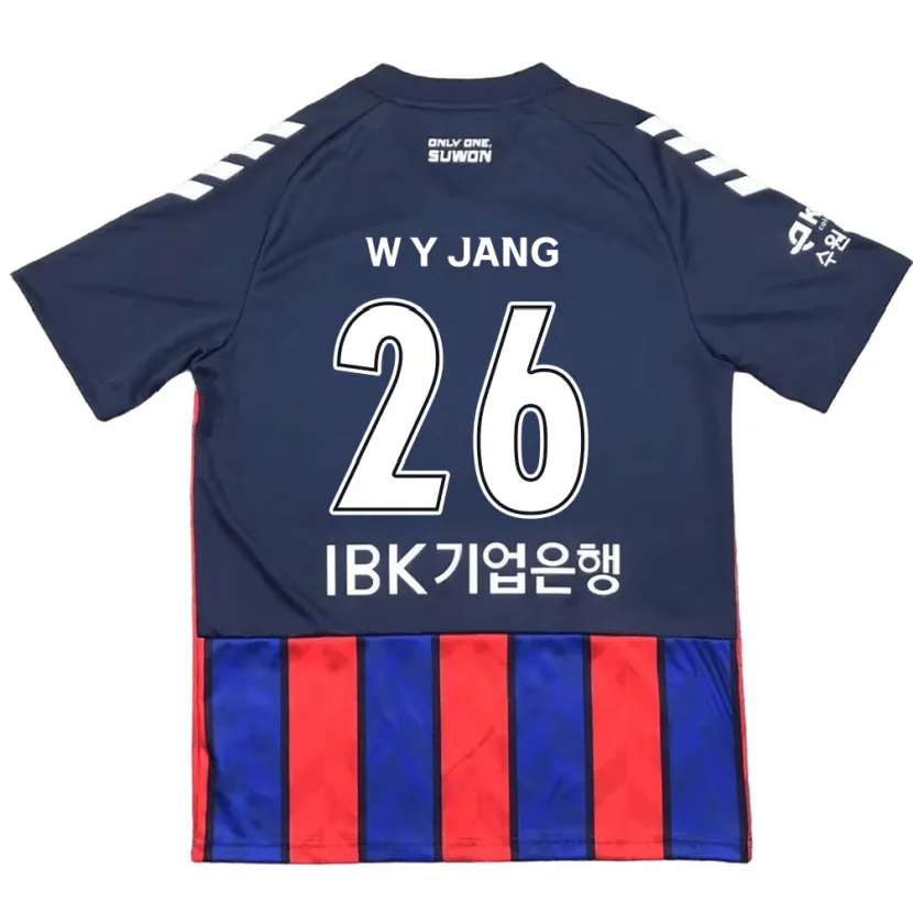 Danxen Dzieci Young-Woo Jang #26 Niebieski Czerwony Domowa Koszulka 2024/25 Koszulki Klubowe