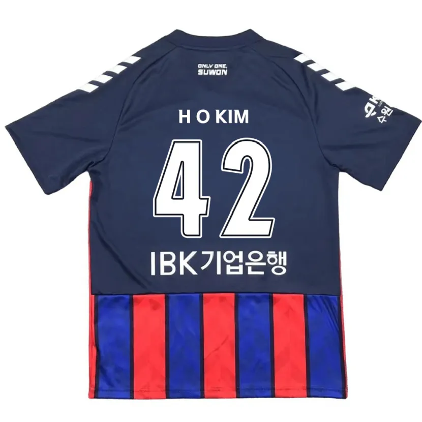 Danxen Dzieci One-Hyung Kim #42 Niebieski Czerwony Domowa Koszulka 2024/25 Koszulki Klubowe